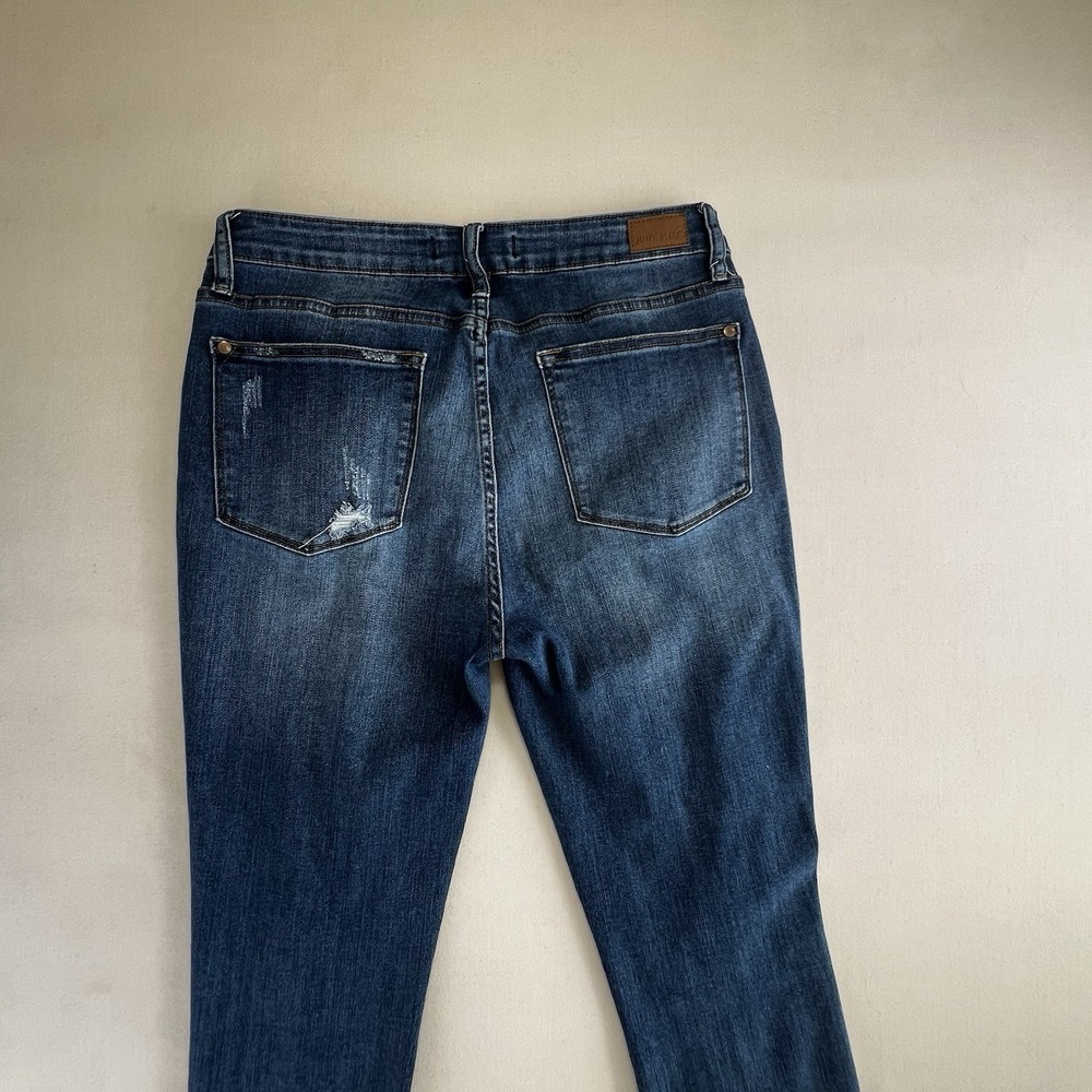 Judy Blue Jeans Size 11/30 (W32 Inseam 27) Mid Rise Skinny Fit Buffalo Red Plaid - Picture 5 of 12